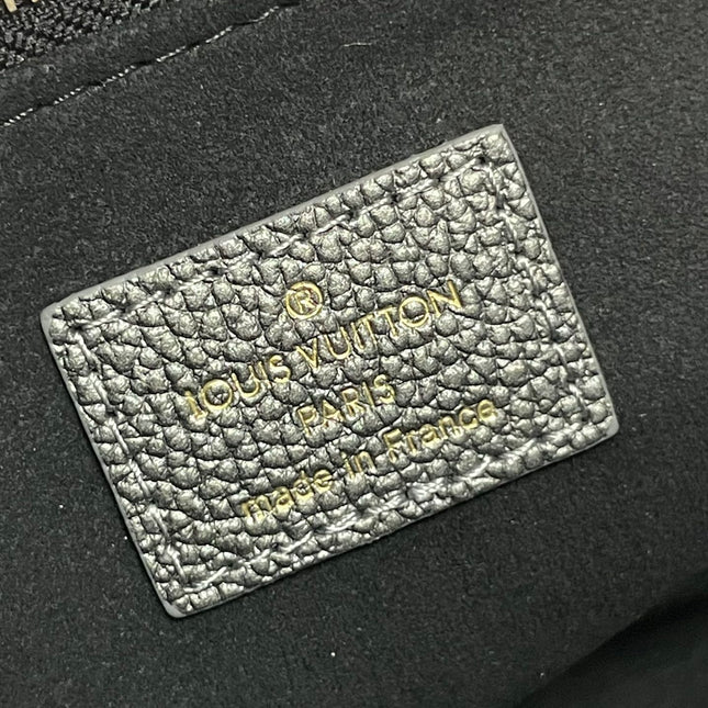 ONTHEGO PM 25 IN GUN METAL EMBOSSED CALFSKIN