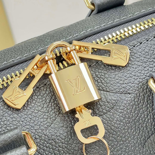 SPEEDY BANDOULIÈRE 20 IN GUN METAL MONOGRAM EMPREINTE GOLD HARDWARE