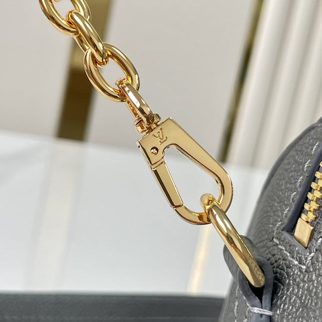 SPEEDY BANDOULIÈRE 20 IN GUN METAL MONOGRAM EMPREINTE GOLD HARDWARE