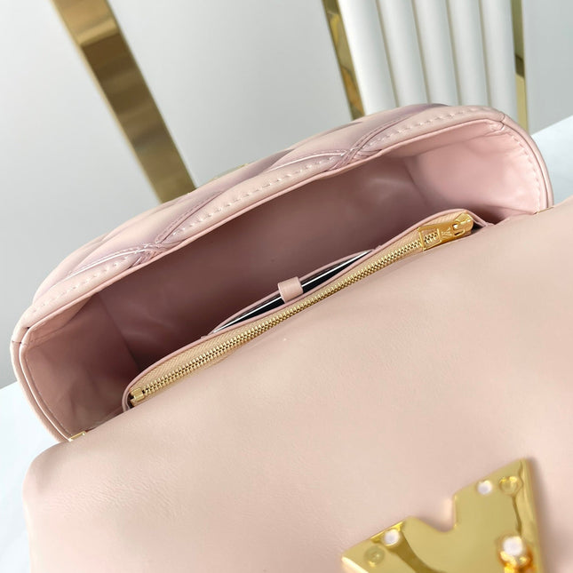 GO-14 MM 23 IN LIGHT PINK QUILTED LAMBSKIN GOLD HARDWRE