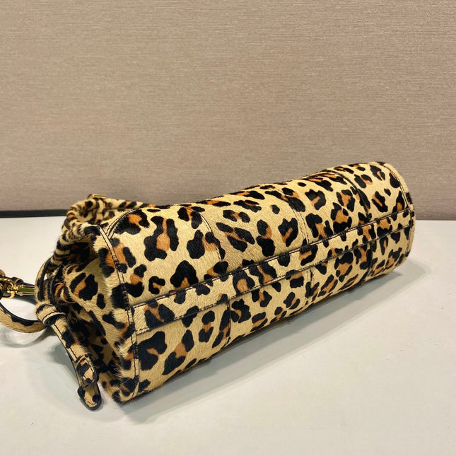 TOP HANDLE BAG 32 IN LEOPARD PRINT LEATHER