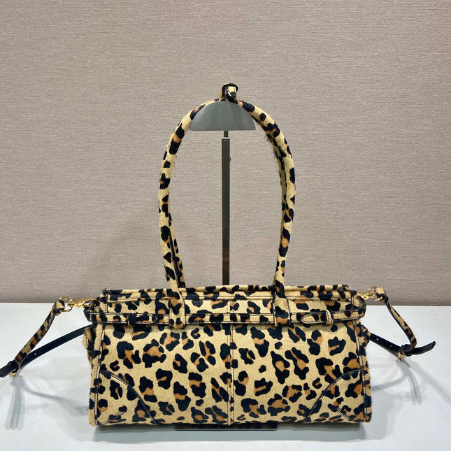 TOP HANDLE BAG 32 IN LEOPARD PRINT LEATHER