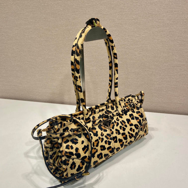 TOP HANDLE BAG 32 IN LEOPARD PRINT LEATHER