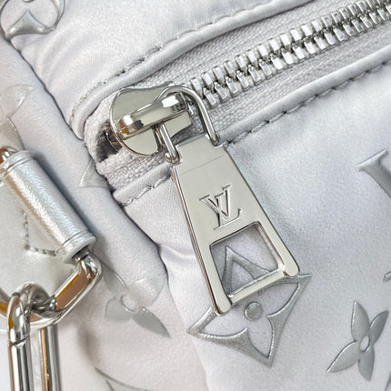 SPEEDY BANDOULIÈRE 25 IN GRADIENT SILVER MONOGRAM NYLON SILVER HARDWARE