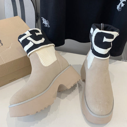 MINI MARTIN BOOTS IN ECRU TAN SUEDE