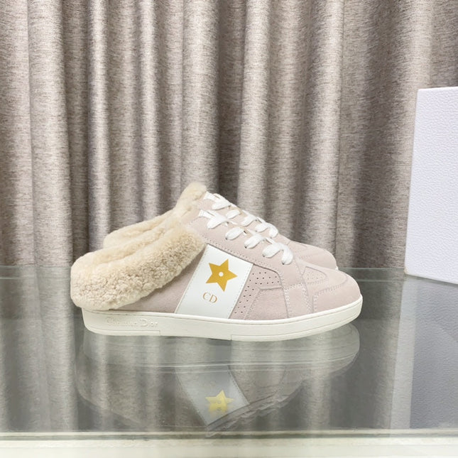 STAR SNEAKER IN LIGHT PINK SUEDE AND SHEARLING