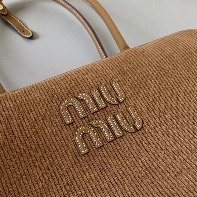 BEAU TOP HANDLE BAG 34 IN MEDIUM BROWN CORDUROY
