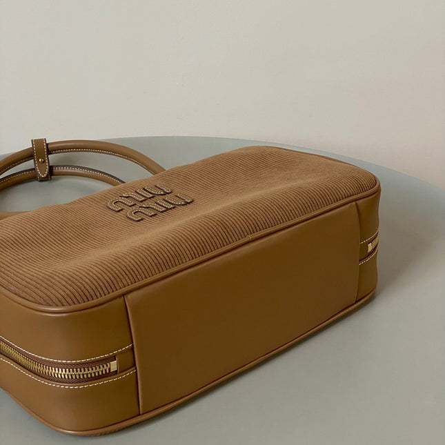BEAU TOP HANDLE BAG 34 IN MEDIUM BROWN CORDUROY