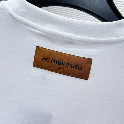 LV T-SHIRT LOGO EMBROIDERED WHITE COTTON 238805