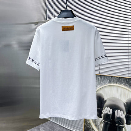 LV T-SHIRT LOGO EMBROIDERED WHITE COTTON 238805