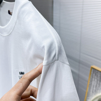 LV T-SHIRT LOGO EMBROIDERED WHITE COTTON 238805