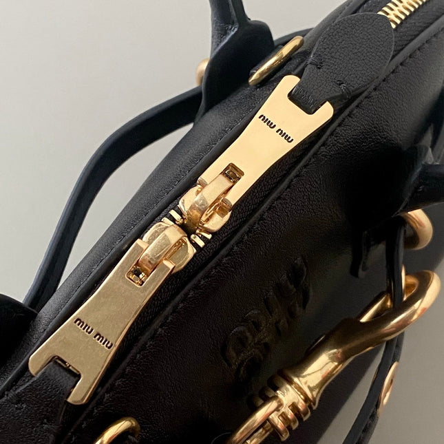 AVENTURE NAPPA MINI BAG 21 IN BLACK CALFSKIN GOLD HARDWARE