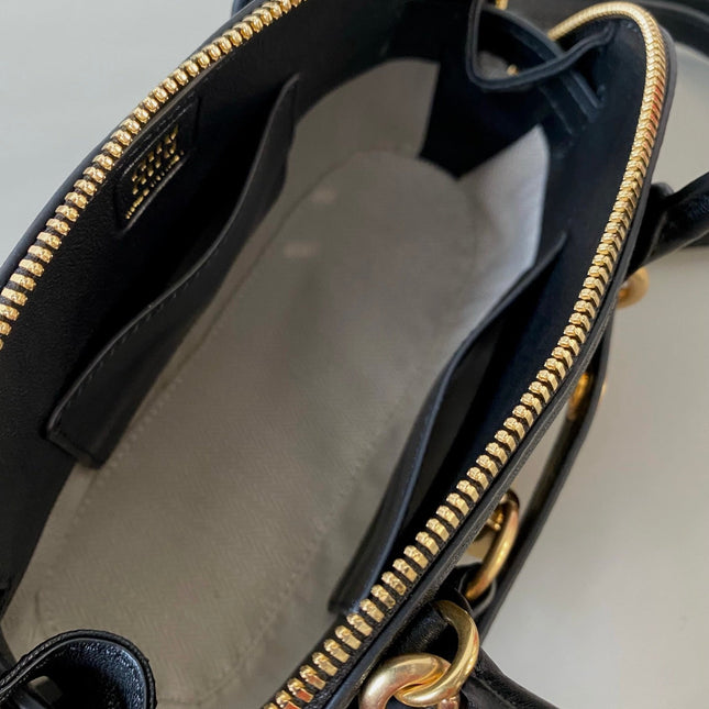 AVENTURE NAPPA MINI BAG 21 IN BLACK CALFSKIN GOLD HARDWARE