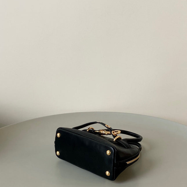 AVENTURE NAPPA MINI BAG 21 IN BLACK CALFSKIN GOLD HARDWARE
