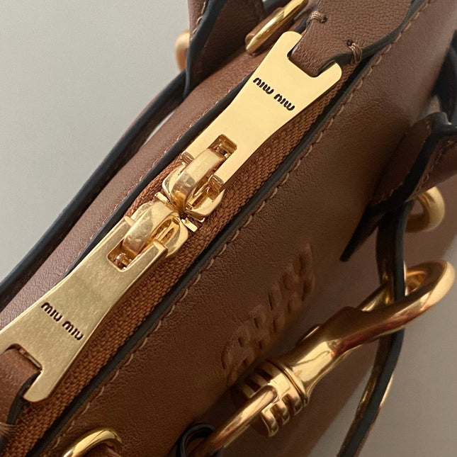 AVENTURE NAPPA MINI BAG 21 IN RUSSET BROWN CALFSKIN GOLD HARDWARE