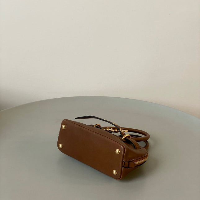 AVENTURE NAPPA MINI BAG 21 IN RUSSET BROWN CALFSKIN GOLD HARDWARE