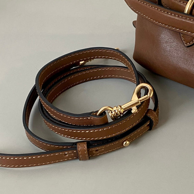 AVENTURE NAPPA MINI BAG 21 IN RUSSET BROWN CALFSKIN GOLD HARDWARE