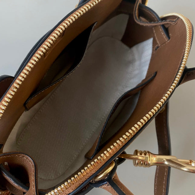 AVENTURE NAPPA MINI BAG 21 IN RUSSET BROWN CALFSKIN GOLD HARDWARE