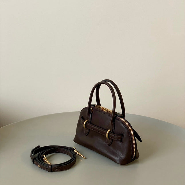 AVENTURE NAPPA MINI BAG 21 IN BRUNETTE BROWN CALFSKIN GOLD HARDWARE