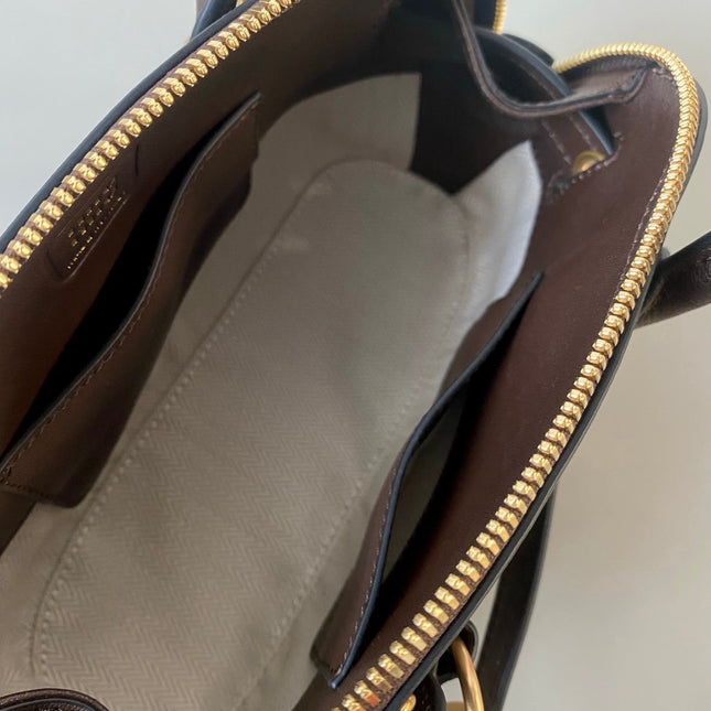 AVENTURE NAPPA MINI BAG 21 IN BRUNETTE BROWN CALFSKIN GOLD HARDWARE