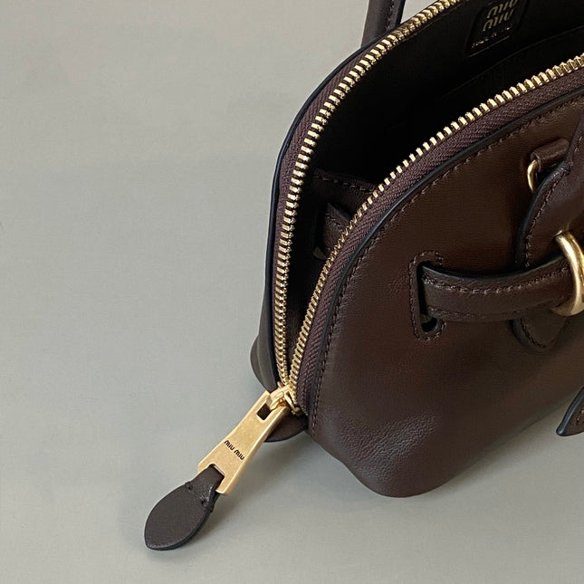 AVENTURE NAPPA MINI BAG 21 IN BRUNETTE BROWN CALFSKIN GOLD HARDWARE