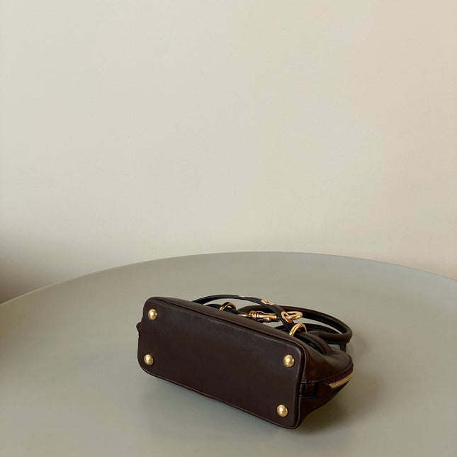AVENTURE NAPPA MINI BAG 21 IN BRUNETTE BROWN CALFSKIN GOLD HARDWARE