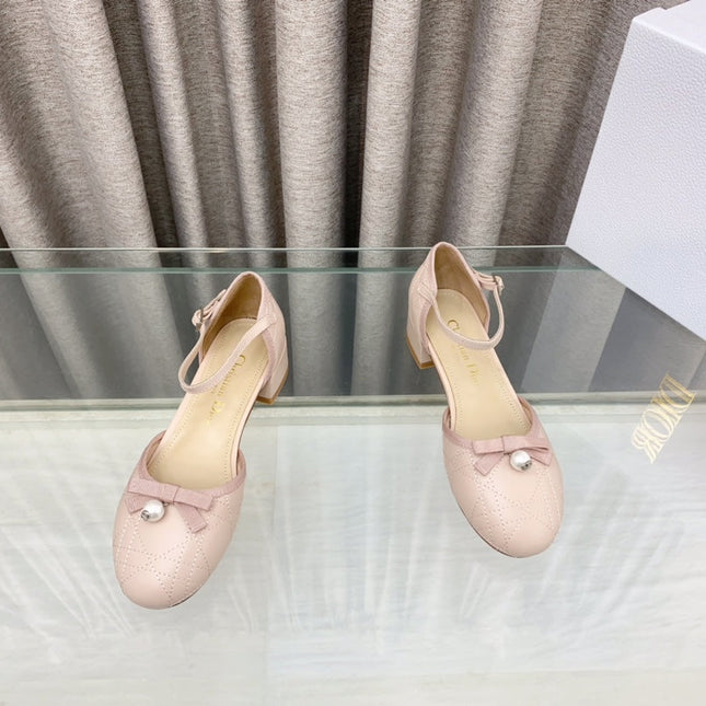 PEARL MARY JANE PUMP IN LIGHT PINK LAMBSKIN 30 MM