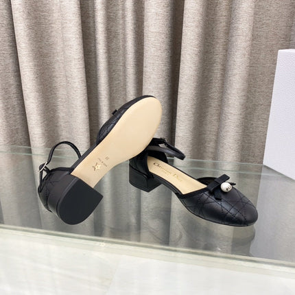 PEARL MARY JANE PUMP IN BLACK LAMBSKIN 30 MM