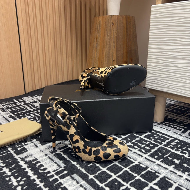CRYSLEOPARD SLINGBACK HEEL IN PONY HAIR