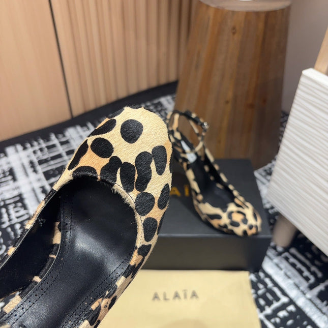 CRYSLEOPARD SLINGBACK HEEL IN PONY HAIR