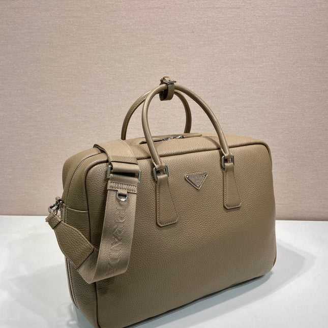 BRIEFCASE 40 IN DRIED MOSS GRAINED CALFSKIN