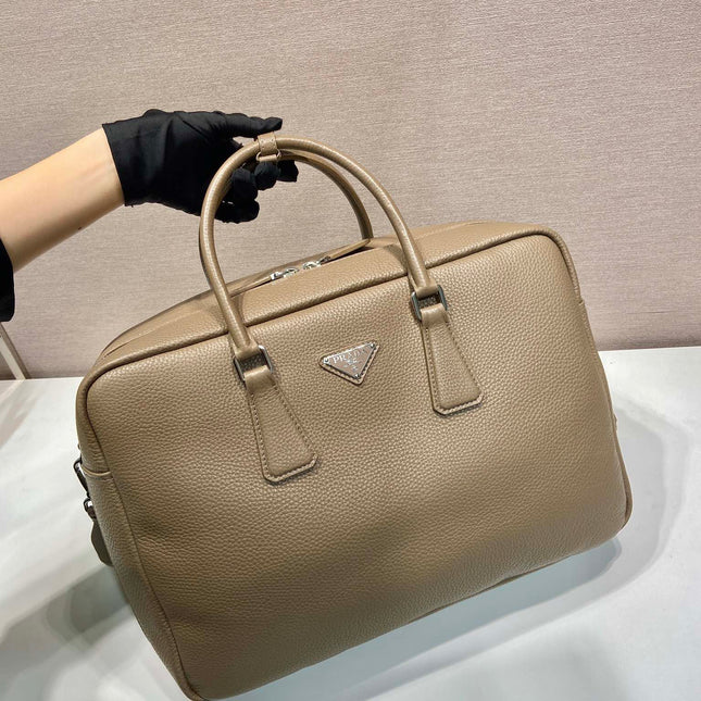 BRIEFCASE 40 IN DRIED MOSS GRAINED CALFSKIN