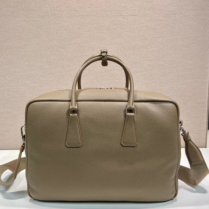 BRIEFCASE 40 IN DRIED MOSS GRAINED CALFSKIN
