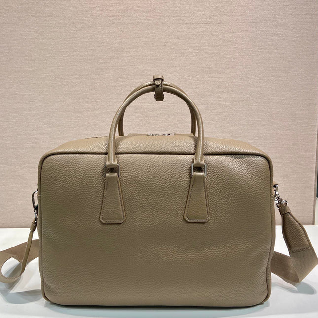 BRIEFCASE 40 IN DRIED MOSS GRAINED CALFSKIN