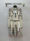 Beige bright flower embroidery