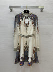 Beige dark embroidery