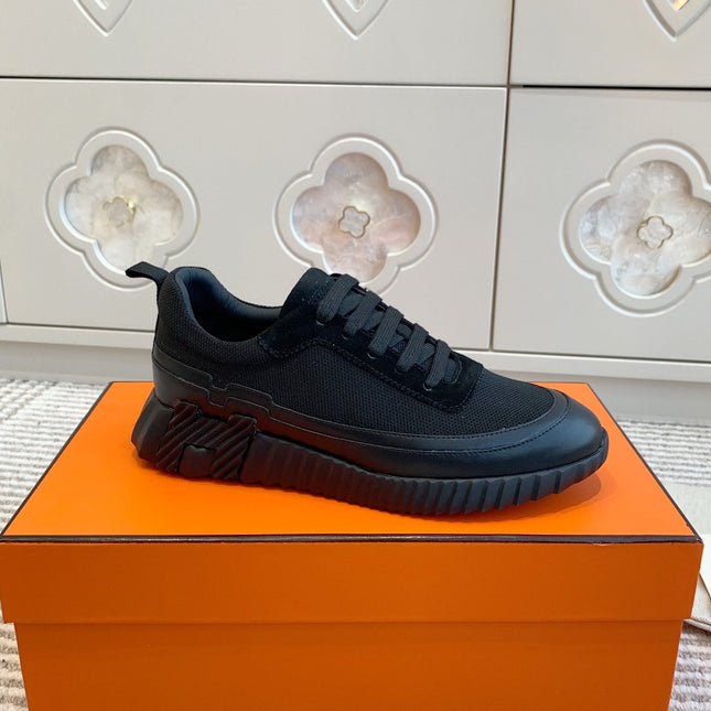 BOUNCING SNEAKER IN BLACK GRAPHIC MESH AND CALFSKIN