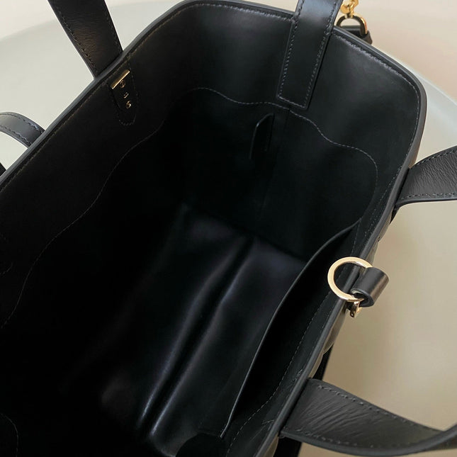 MEDIUM TOUJOURS BUCKET BAG 22 IN BLACK CANNAGE CALFSKIN