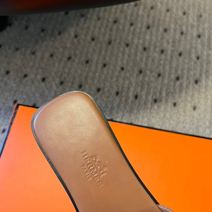 GIULIA FLAT SANDAL IN BRONZE BROWN CALFSKIN