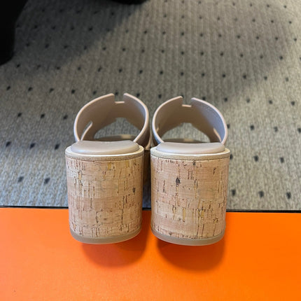 EZE SANDAL PLATFORM 85 MM IN PALE GRAY SUEDE