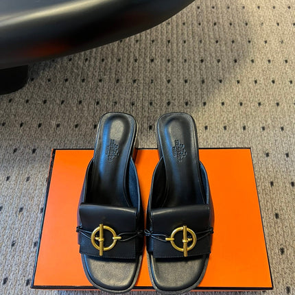 ILOT 55 MM SANDAL IN BLACK CALFSKIN