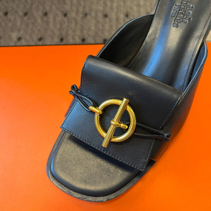 ILOT 55 MM SANDAL IN BLACK CALFSKIN