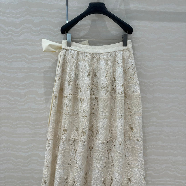 VALENTINO LONG SKIRT WITH LACE TRIM 261434