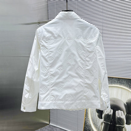 LV LAPEL JACKET WHITE EMBOSSED MONOGRAM 238807