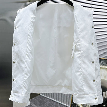 LV LAPEL JACKET WHITE EMBOSSED MONOGRAM 238807