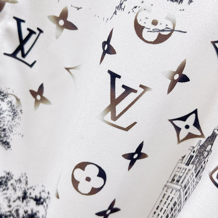 LV LONG-SLEEVED SHIRT WHITE COTTON ALLOVER MONOGRAM CITY WALK PRINT 238817