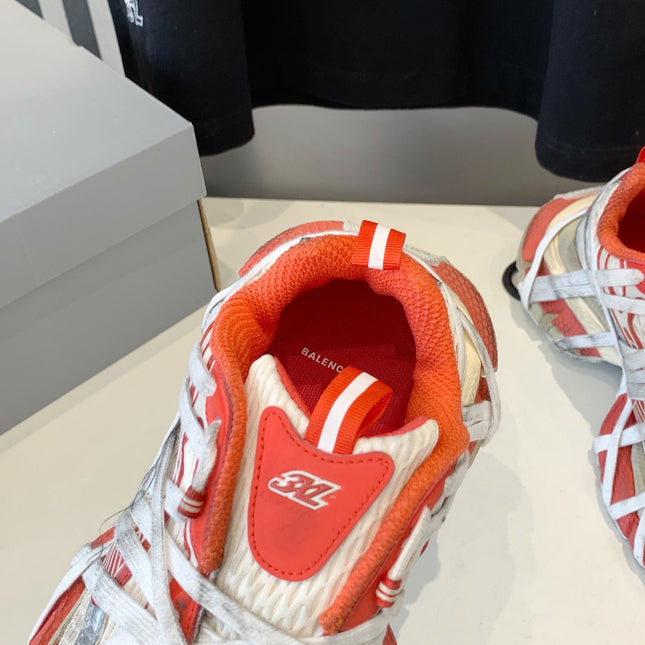 3XL EXTREME LACE SNEAKER ORANGE MIX DUST WHITE AND SILVER