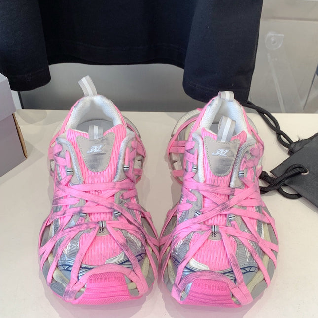 3XL EXTREME LACE SNEAKER SILVER AND PINK