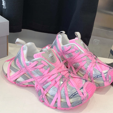 3XL EXTREME LACE SNEAKER SILVER AND PINK