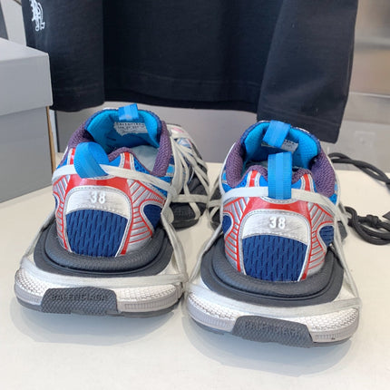3XL EXTREME LACE SNEAKER BLUE MIX PINK SILVER AND RED
